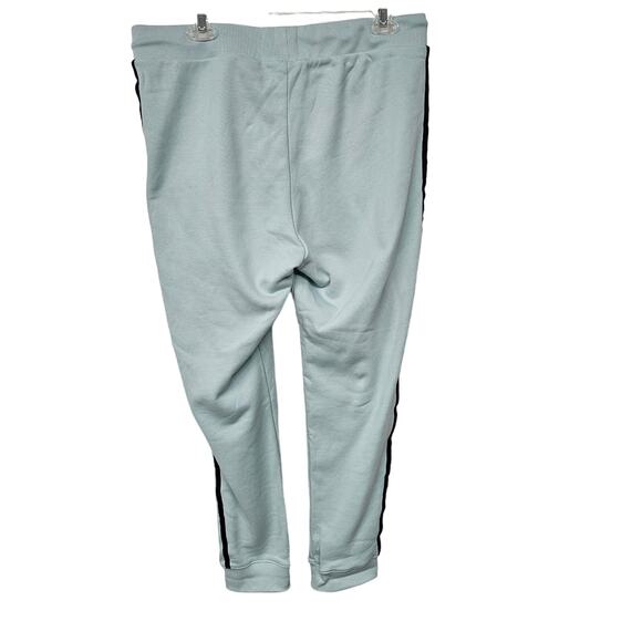 Adidas High Waisted Track Jogger Pants Tapered Striped Primegreen Womens Size XL - Picture 3 of 9